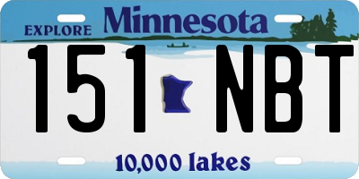 MN license plate 151NBT
