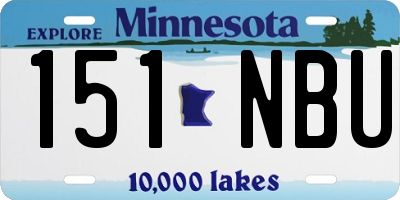 MN license plate 151NBU
