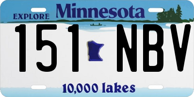 MN license plate 151NBV