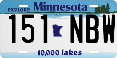 MN license plate 151NBW