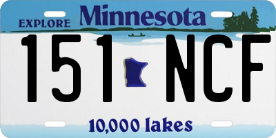 MN license plate 151NCF