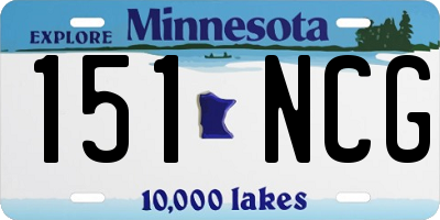 MN license plate 151NCG