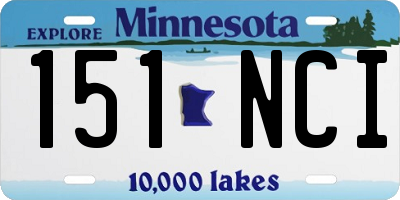 MN license plate 151NCI