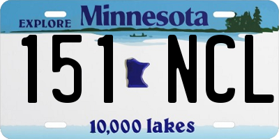 MN license plate 151NCL