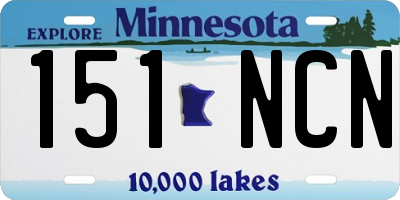 MN license plate 151NCN