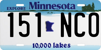 MN license plate 151NCO