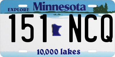 MN license plate 151NCQ