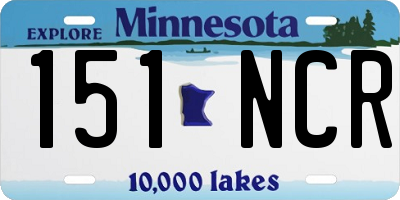 MN license plate 151NCR
