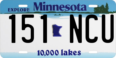 MN license plate 151NCU