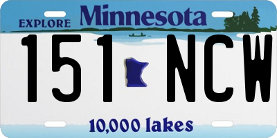 MN license plate 151NCW