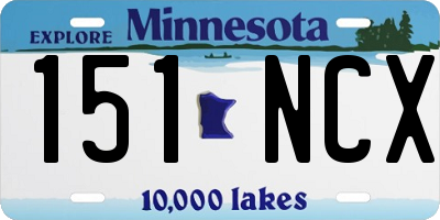 MN license plate 151NCX