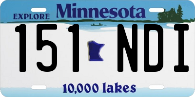 MN license plate 151NDI