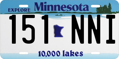 MN license plate 151NNI