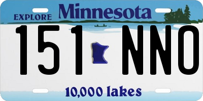 MN license plate 151NNO