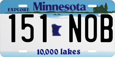 MN license plate 151NOB