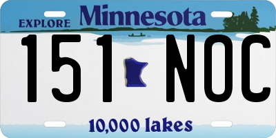 MN license plate 151NOC