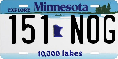 MN license plate 151NOG