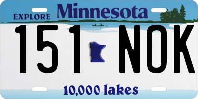 MN license plate 151NOK