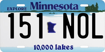 MN license plate 151NOL