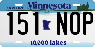 MN license plate 151NOP