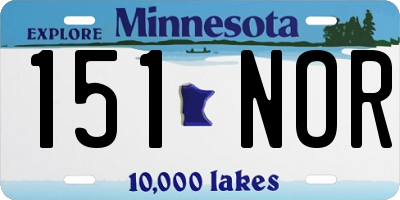 MN license plate 151NOR