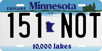 MN license plate 151NOT