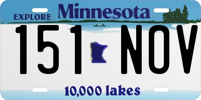 MN license plate 151NOV