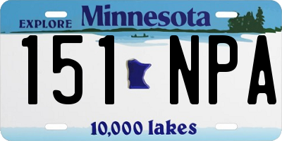 MN license plate 151NPA