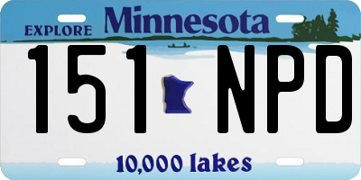 MN license plate 151NPD