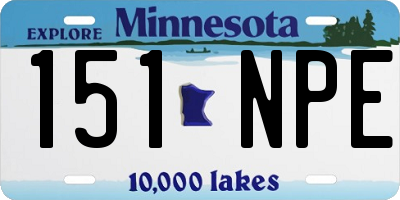 MN license plate 151NPE