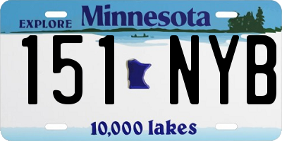 MN license plate 151NYB