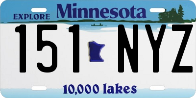 MN license plate 151NYZ