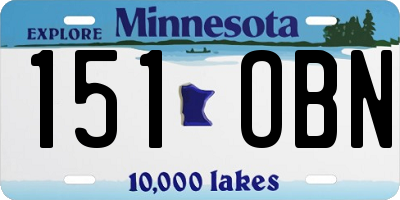 MN license plate 151OBN
