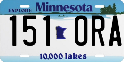 MN license plate 151ORA