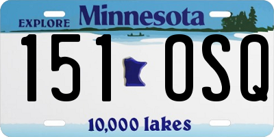 MN license plate 151OSQ
