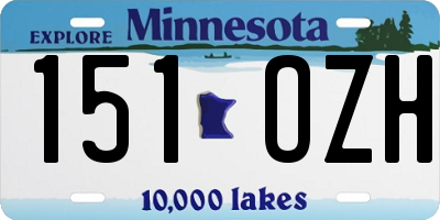 MN license plate 151OZH