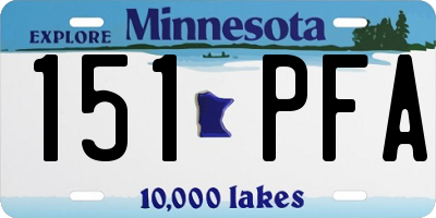 MN license plate 151PFA