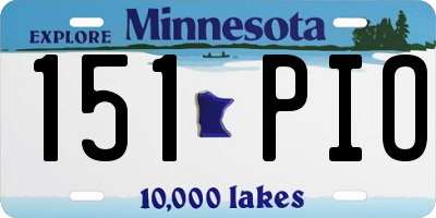 MN license plate 151PIO