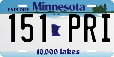 MN license plate 151PRI