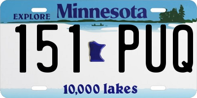 MN license plate 151PUQ