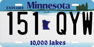 MN license plate 151QYW