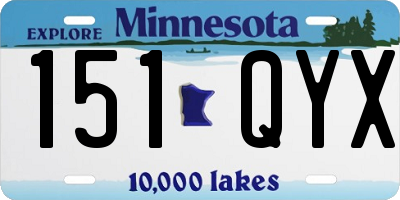 MN license plate 151QYX
