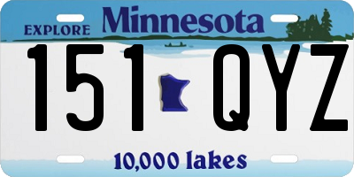 MN license plate 151QYZ