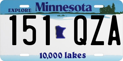 MN license plate 151QZA
