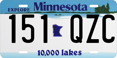 MN license plate 151QZC