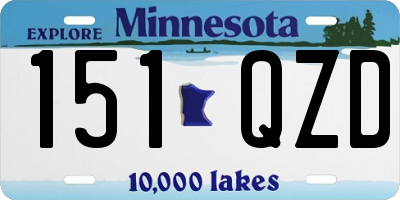 MN license plate 151QZD