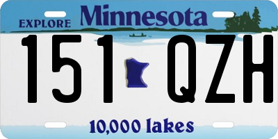 MN license plate 151QZH
