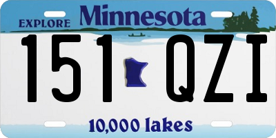 MN license plate 151QZI