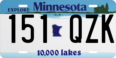 MN license plate 151QZK