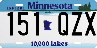 MN license plate 151QZX